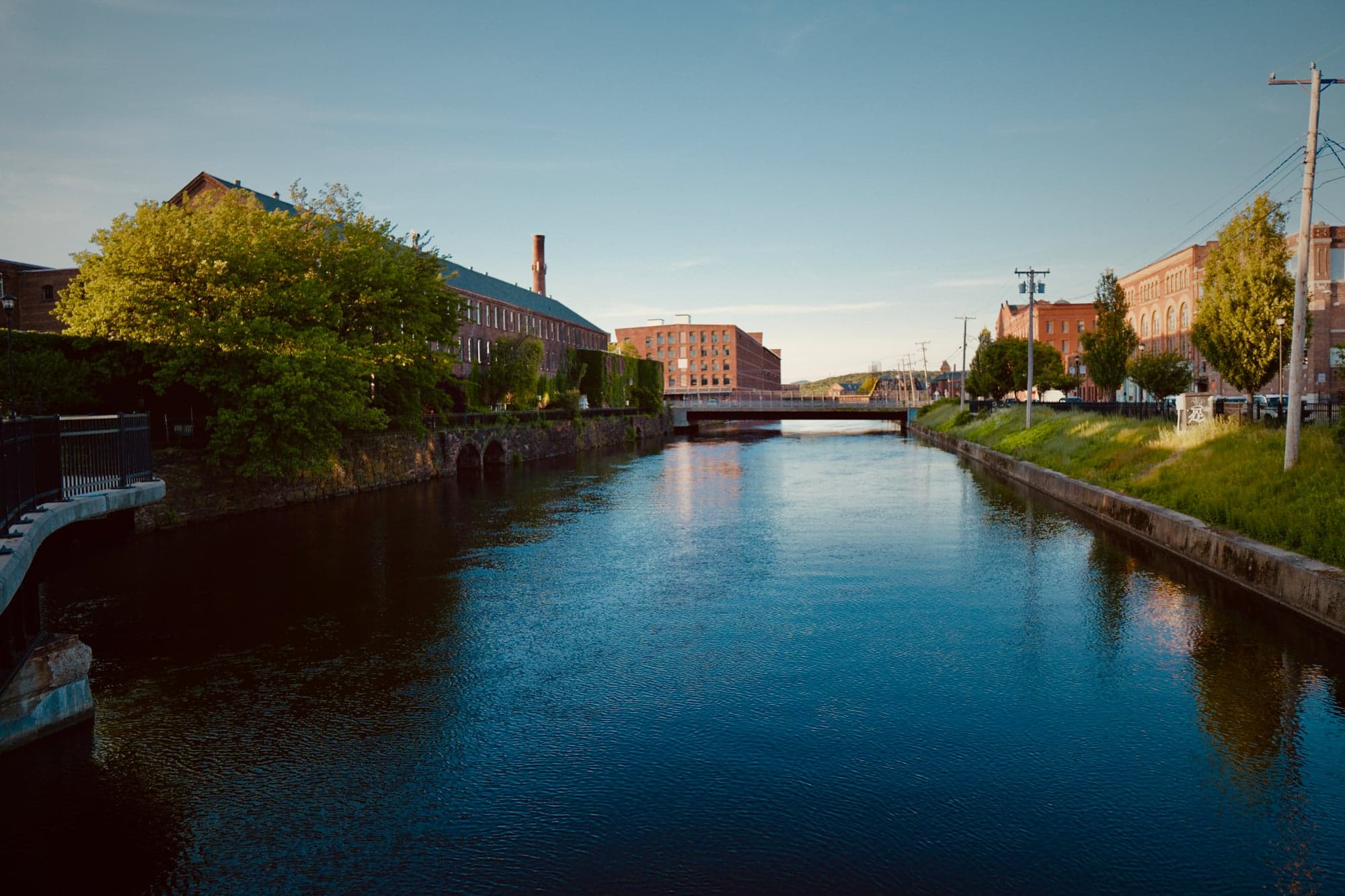 The canal running through Holyoke's Canal District